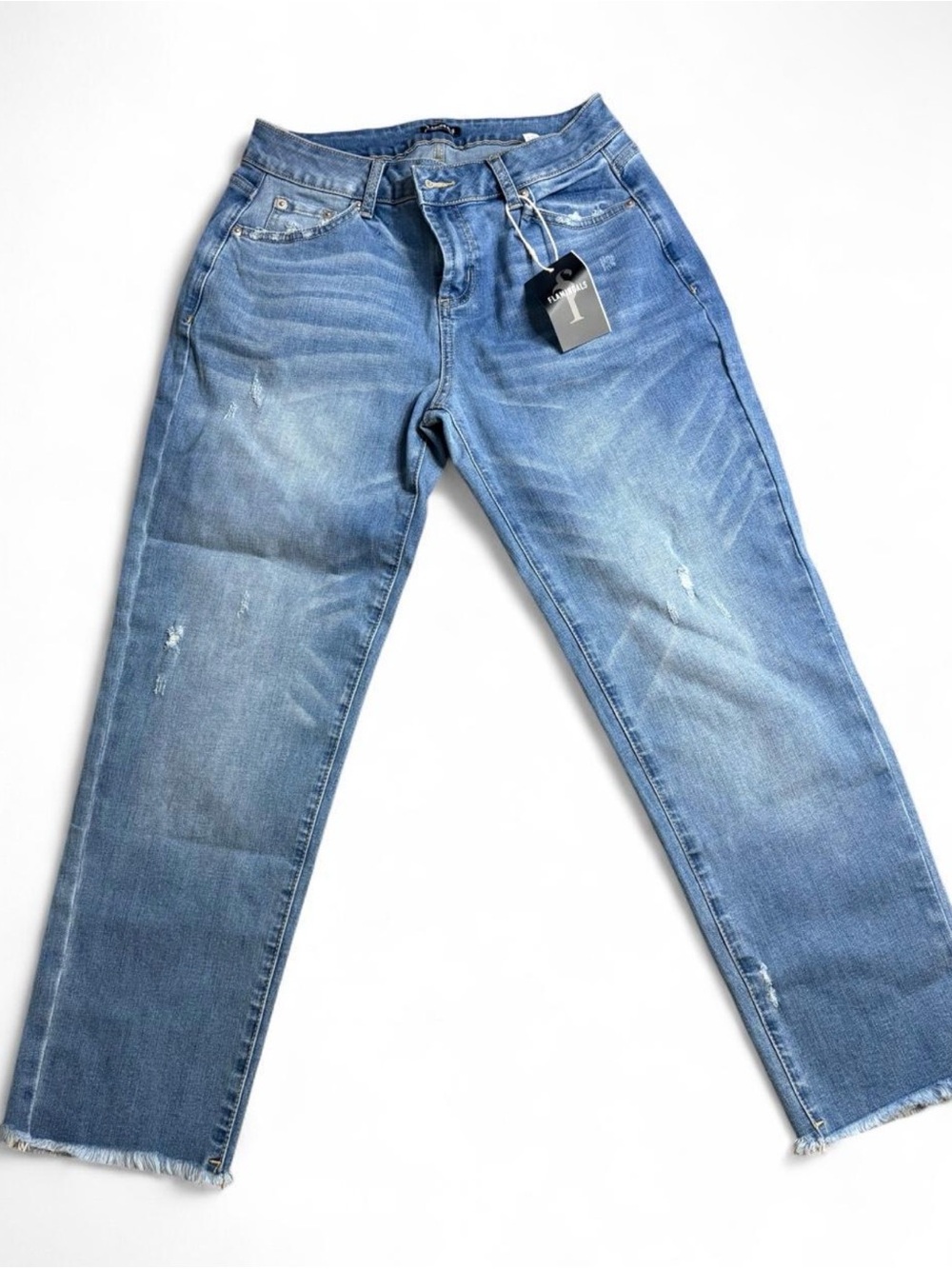 Light Blue Boyfriend Jeans with Subtle Distressing size Medium